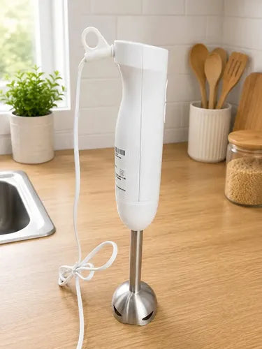 Minipimer Mixer Kanji 2 Velocidades Cuchilla De Acero Inoxidable 800whats Blanco