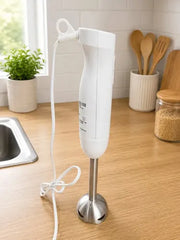 Minipimer Mixer Kanji 2 Velocidades Cuchilla De Acero Inoxidable 800whats Blanco