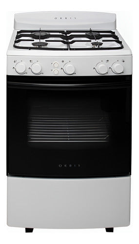 Cocina Gas Orbis Blanca 4 Hornallas 55cm Luz Y Seguridad Blanco