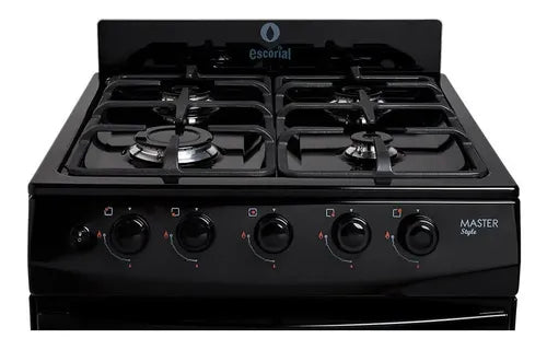 Cocina Escorial Master Style Multigas Color Negro Con Puerta