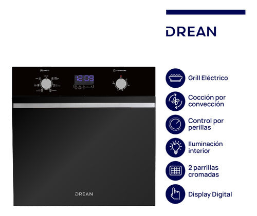 Horno Eléctrico Empotrar Drean Hedr601cn 60cm Conveccion Cs Negro