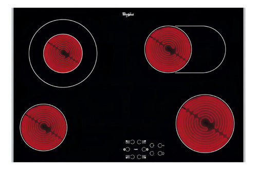 Anafe Eléctrico Whirlpool Vitrocerámico 77 Cm Negro