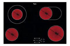 Anafe Eléctrico Whirlpool Vitrocerámico 77 Cm Negro