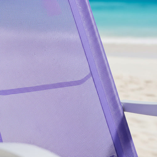 Reposera De 6 Posiciones Bel Sunny Aluminio Pvc Lila Violeta