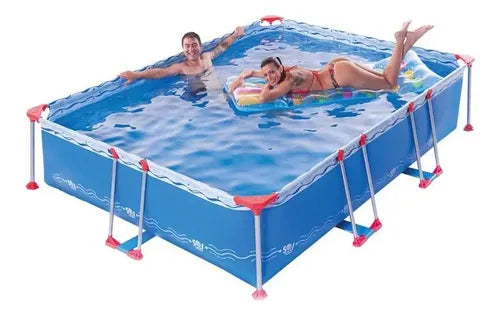 Pileta De Lona Estructural Sol De Verano S300 4600 Litros 3x2.2 M Rectangular Azul Olas