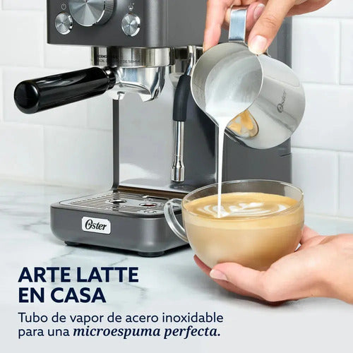 Cafetera Espresso Oster Bvstem7201-054 Perfect Brew 15 Bar Plateado