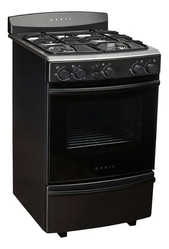 Cocina Multigas Orbis 4 Hornallas Negro Horno 50l Electrónico