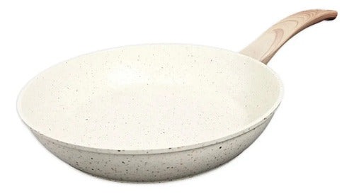 Set Sartenes Carol 20/24/30 Granito Crema Induccion Crema