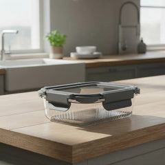 Taper Contenedor De Vidrio Tapa Hermetica Carol De 1040ml Gris