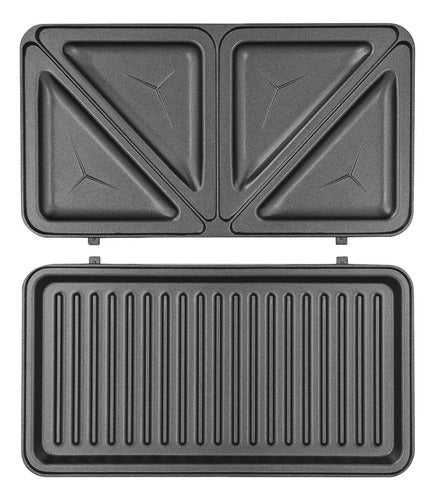 Sandwichera 2 En 1 Atma Placas Antiadherentes Triangular Y Panini
