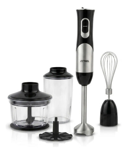 Mixer Licuadora Mano Atma Lmat21123in Vaso Batidor Chopper Negro