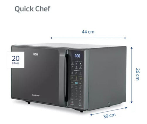 Microondas Digital Bgh Quick Chef B120ds20i Silver 20llts Cs