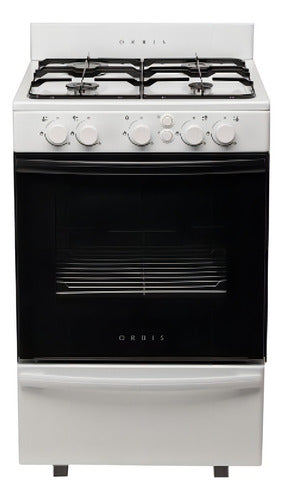 Cocina A Gas Orbis 858bc4 Blanca Con Visor Y 4 Hornallas Color Blanco