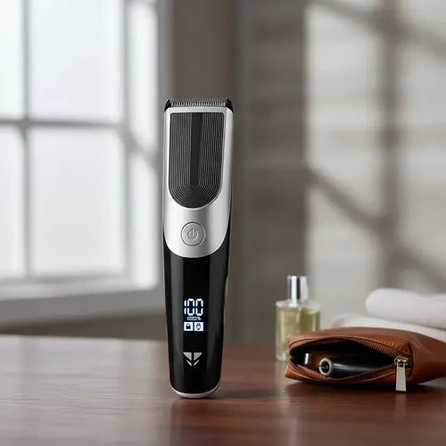 Cortadora De Pelo Yelmo Bk-3911 Recargable Con Pantalla Led Y 6 Peines De Corte Plateado