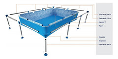 Pileta Estructural De Lona Piscina Pelopincho 1030 De 1500l Azul