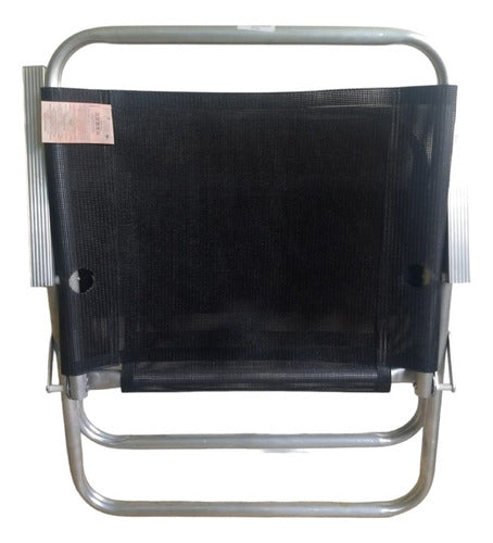 Silla De Playa Extra Ancha De Aluminio Para Balcón, Color Negro