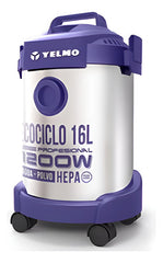 Aspiradora Yelmo As3314 Acero Inoxidable 1200w 16l Tio Musa Plateado/índigo