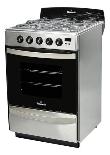 Cocina A Gas Florencia 5558 Inox 4 Hornallas Puerta Visor Inoxidable
