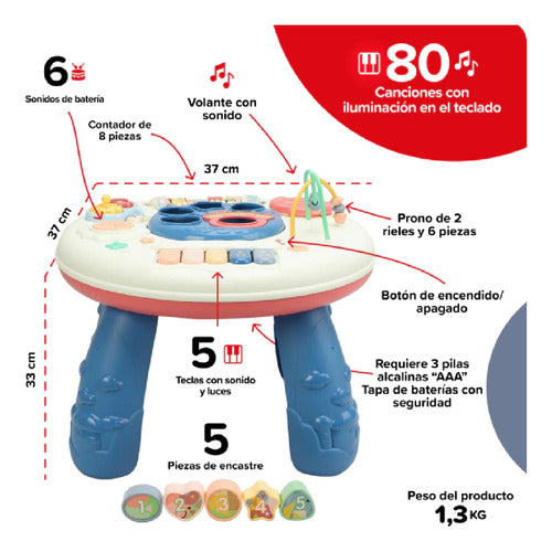 Mesa Actividades Didactica Ludica Para Bebes Bebesit 2006 Cs Azul Claro