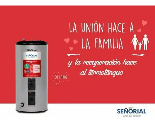 Termotanque Electrico Señorial Family 90l Alta Recuperacionc Gris Plata