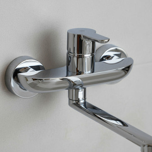 Grifería De Pared Monocomando Cocina Fv 406/b5 Puelo Cromo Cromo Cromado