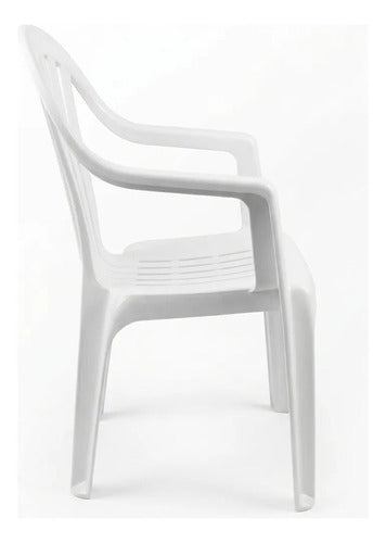 Silla Plastica Apilable Interiores Exteriores Tm Eco H:100kg Blanco Lisa