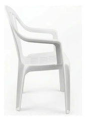 Silla Plastica Apilable Interiores Exteriores Tm Eco H:100kg Blanco Lisa