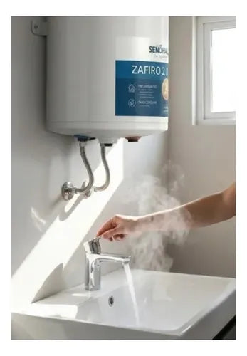 Termotanque Eléctrico Señorial Zafiro 2.0 30lts Conexión Inferior Blanco
