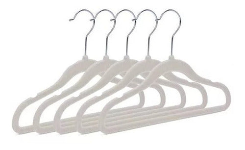 Perchas X 5 Slim Terciopelo Gris Antideslizante Delgadas