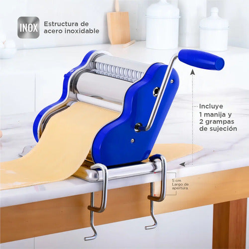 Máquina de Pasta Pastalinda Clásica 200 Azul Acero Inoxidable