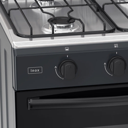 Cocina Multigas Ormay Inox Negra 4 Hornallas 91l Clase A Negro