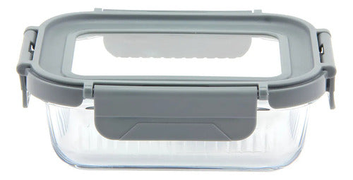 Taper Contenedor De Vidrio Tapa Hermetica Carol De 640ml Gris
