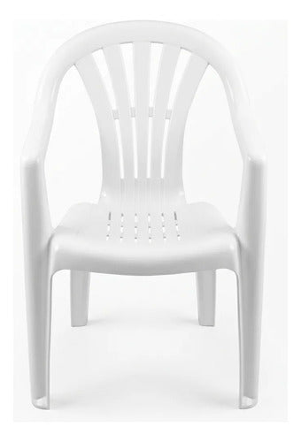 Silla Plastica Apilable Interiores Exteriores Tm Eco H:100kg Blanco Lisa