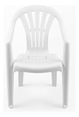 Silla Plastica Apilable Interiores Exteriores Tm Eco H:100kg Blanco Lisa