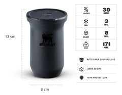 Mate Térmico Terere Stanley Acero Inox Con Tapa Negro 200 Ml