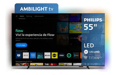 Smart Tv Led 55 4k 55pud8100 Titan Os Ambilight - Philips