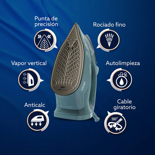 Plancha De Vapor Oster Aero Os 7000 V Azul Acero