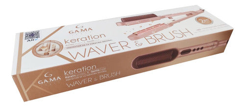 Planchita De Pelo Ga.ma Waver Y Brush Keration Led T220c Cts Rosa