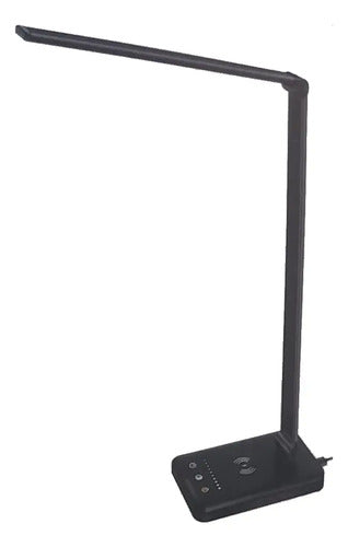 Lámpara Escritorio Led 69 Cm Usb Carga Inalámbrica Negro Tm 52 Led 5 Colores Blanco