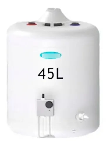 Termotanque A Gas Escorial 45lts Multigas Conexión Superior Blanco
