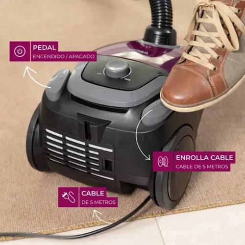 Aspiradora Trineo Atma As8913pi Compact Power 1.5l 1500w Cs Bordó