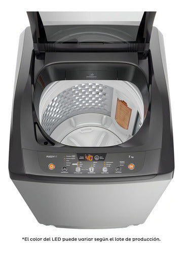 Lavarropas Carga Superior Gafa Fuzzyfit 7kg Plata Color Gris