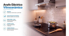 Anafe Eléctrico Vitrocerámico Ae08-00020 Vitro De 60 Cm Negro