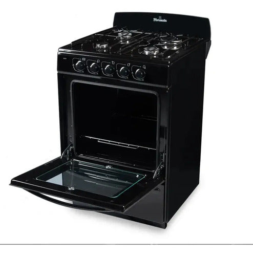 Cocina Florencia Recta 5517f A Gas Con Puerta Con Visor Color Negro