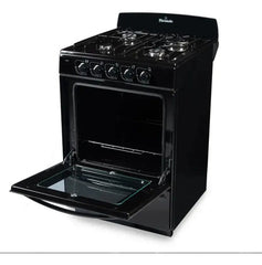 Cocina Florencia Recta 5517f A Gas Con Puerta Con Visor Color Negro