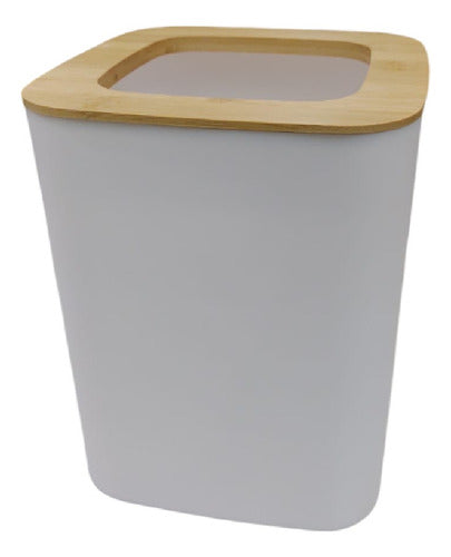 Set Baño X 6 Cesto Dispenser Jabonera Vaso Escobilla Blanco Blanco