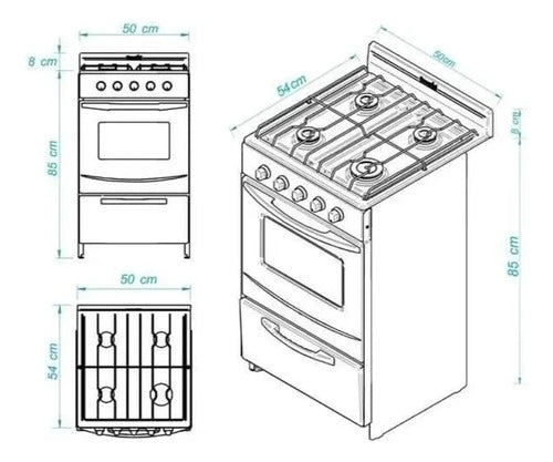 Cocina Candor Escoríal S2 Gas Licuado 50cm V Seguridad Blanco