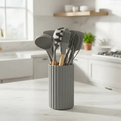 Set De Utensillos Silicona Mango Madera Cocina Carol