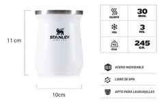 Mate Térmico Stanley Classic 236 Ml Blanco Liso Blanco Liso
