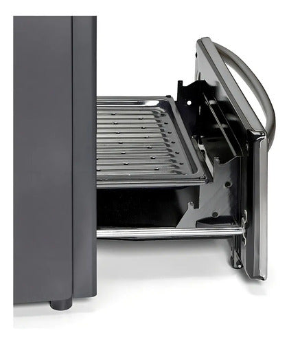 Cocina A Gas Longvie 21501xt 56cm Inox Grill Eléctrico Color Acero Inoxidable